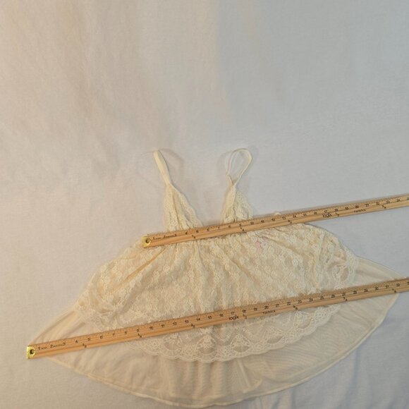 VICTORIA'S SECRET Y2K Fairy Lacy Sheer Ivory Babydoll Top Size M Never Worn! - Picture 12 of 16
